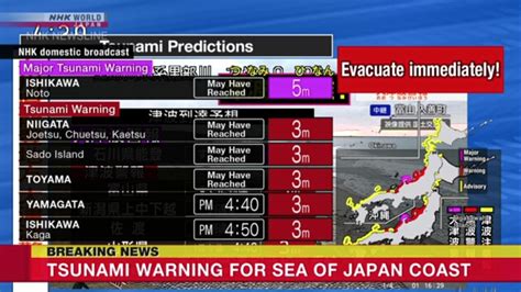 japan earthquake today tsunami warning center